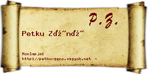 Petku Zénó névjegykártya